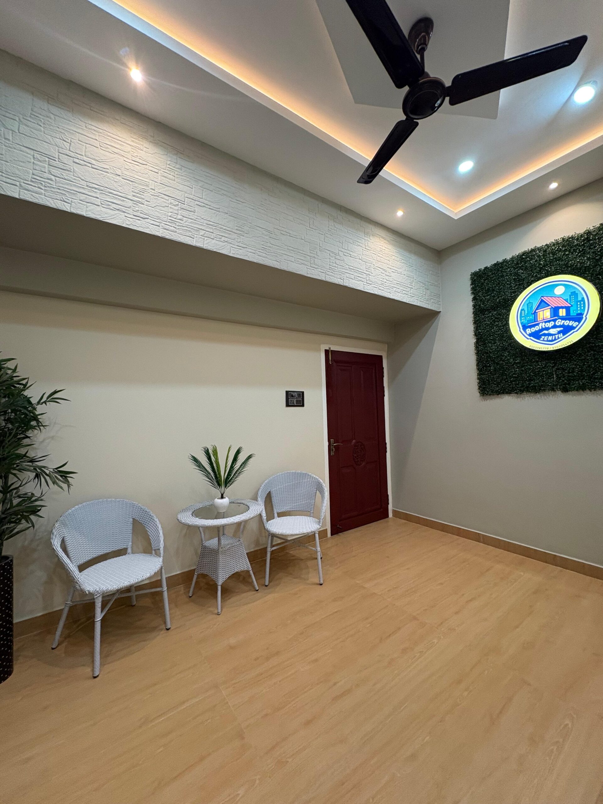 open space with seating view